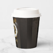 Steampunkuhr mit mechanischer Libelle Pappbecher (Links)