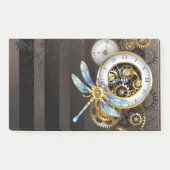 Steampunkuhr mit mechanischer Libelle Post-it Klebezettel (Vorderseite)