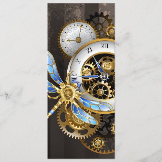 Steampunkuhr mit mechanischer Libelle Programm (Vorderseite)