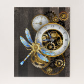 Steampunkuhr mit mechanischer Libelle Puzzle (Vertikal)