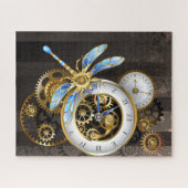 Steampunkuhr mit mechanischer Libelle Puzzle (Horizontal)
