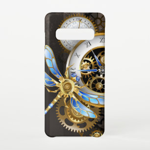 Steampunkuhr mit mechanischer Libelle Samsung Galaxy S10 Hülle