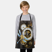 Steampunkuhr mit mechanischer Libelle Schürze (Getragen)