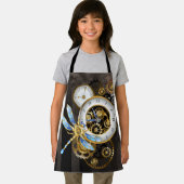 Steampunkuhr mit mechanischer Libelle Schürze (Insitu)