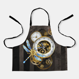 Steampunkuhr mit mechanischer Libelle Schürze