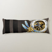 Steampunkuhr mit mechanischer Libelle Seitenschläferkissen (Rückseite)