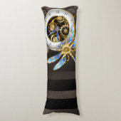 Steampunkuhr mit mechanischer Libelle Seitenschläferkissen (Vorderseite Vertikal)