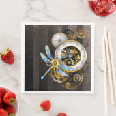 Steampunkuhr mit mechanischer Libelle Serviette (Beispiel)