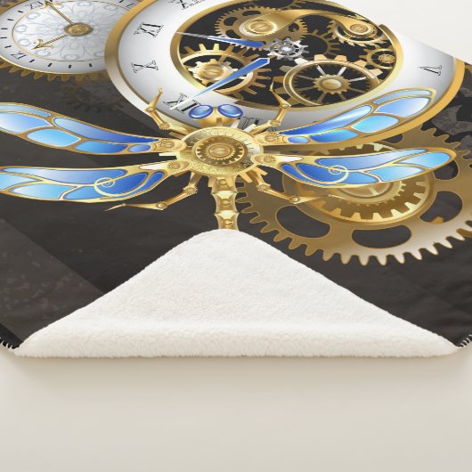 Steampunkuhr mit mechanischer Libelle Sherpadecke (3/4)