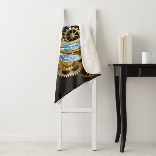 Steampunkuhr mit mechanischer Libelle Sherpadecke (Beispiel)