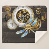 Steampunkuhr mit mechanischer Libelle Sherpadecke (Vorderseite (Horizontal))