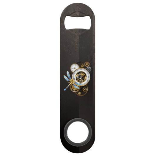 Steampunkuhr mit mechanischer Libelle Speed Flaschenöffner (Vorderseite)