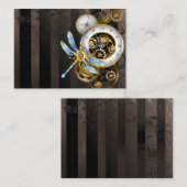 Steampunkuhr mit mechanischer Libelle Telefonnummerkarte (Vorne/Hinten)