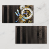 Steampunkuhr mit mechanischer Libelle Telefonnummerkarte (Vorne/Hinten)