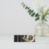 Steampunkuhr mit mechanischer Libelle Telefonnummerkarte (Stehend Vorderseite)