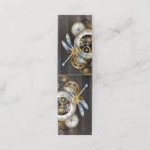 Steampunkuhr mit mechanischer Libelle Terminkarte (Außenseite Aufgefaltet)