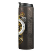 Steampunkuhr mit mechanischer Libelle Thermosbecher (Nach rechts gedreht)