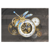 Steampunkuhr mit mechanischer Libelle Tischdecke (Vorderseite (Horizontal))