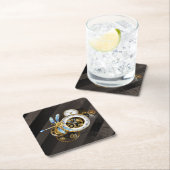 Steampunkuhr mit mechanischer Libelle Untersetzer (Vor Ort)