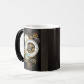 Steampunkuhr mit mechanischer Libelle Verwandlungstasse (Vorderseite Links)