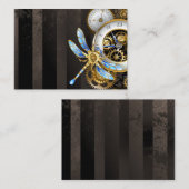 Steampunkuhr mit mechanischer Libelle Visitenkarte (Vorne/Hinten)