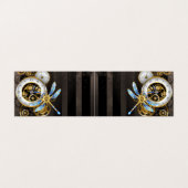 Steampunkuhr mit mechanischer Libelle Visitenkarten (Außenseite Aufgefaltet)