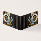 Steampunkuhr mit mechanischer Libelle Visitenkarten (Vorderseite)