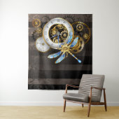 Steampunkuhr mit mechanischer Libelle Wandteppich (Beispiel)