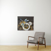 Steampunkuhr mit mechanischer Libelle Wandteppich (Beispiel (Horizontal))