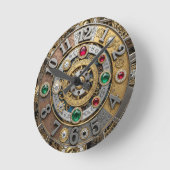 Steampunkuhr, Schmuckuhr, Zodiac, Edelsteine, Vint Runde Wanduhr (Winkel)