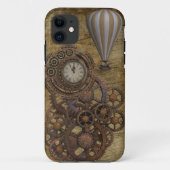 Steampunkuhr und Heißluftballon Case-Mate iPhone Hülle (Rückseite)