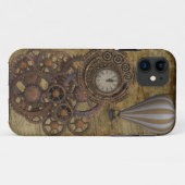 Steampunkuhr und Heißluftballon Case-Mate iPhone Hülle (Rückseite (Horizontal))