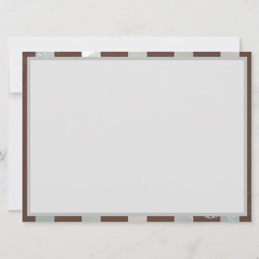 Steampunkuhr und türkisfarbene Rose auf Streifen Ankündigung (Rückseite)