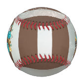 Steampunkuhr und türkisfarbene Rose auf Streifen Baseball (Vorderseite)