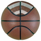 Steampunkuhr und türkisfarbene Rose auf Streifen Basketball (Rechts)