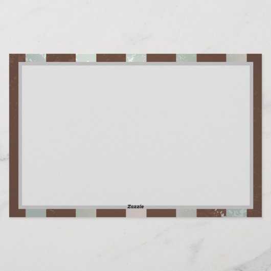 Steampunkuhr und türkisfarbene Rose auf Streifen Briefpapier (Rückseite)