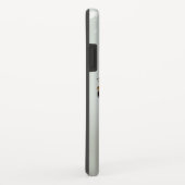 Steampunkuhr und türkisfarbene Rose auf Streifen Case-Mate iPhone Hülle (Hinten/Rechts)