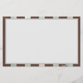 Steampunkuhr und türkisfarbene Rose auf Streifen Flyer (Hinten)