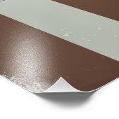 Steampunkuhr und türkisfarbene Rose auf Streifen Fotodruck (Ecke)