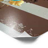 Steampunkuhr und türkisfarbene Rose auf Streifen Fotodruck (Ecke)