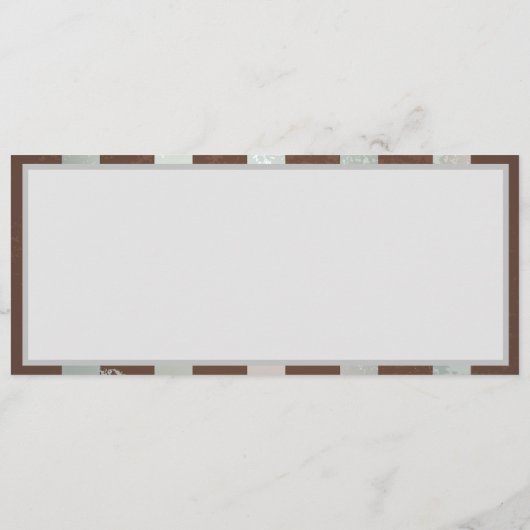 Steampunkuhr und türkisfarbene Rose auf Streifen Hinweiskarte (Rückseite)