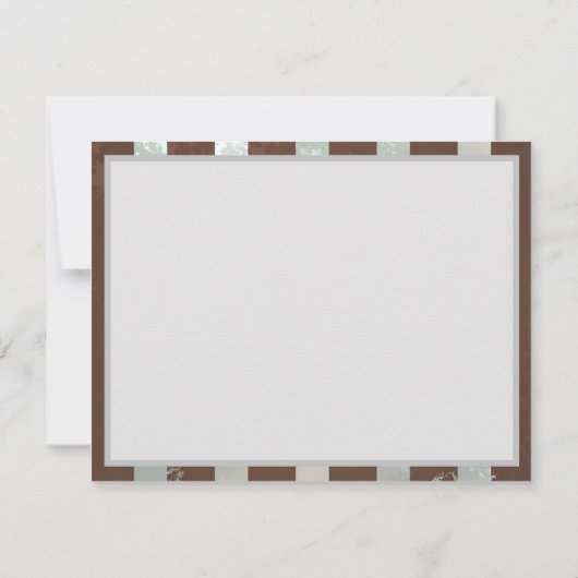 Steampunkuhr und türkisfarbene Rose auf Streifen Karte (Rückseite)