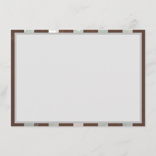 Steampunkuhr und türkisfarbene Rose auf Streifen Menükarte (Rückseite)