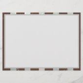 Steampunkuhr und türkisfarbene Rose auf Streifen Menükarte (Rückseite)