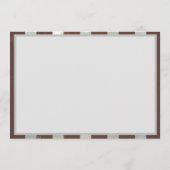 Steampunkuhr und türkisfarbene Rose auf Streifen Menükarte (Rückseite)