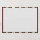 Steampunkuhr und türkisfarbene Rose auf Streifen Menükarte (Rückseite)