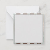 Steampunkuhr und türkisfarbene Rose auf Streifen Mitteilungskarte (Rückseite)