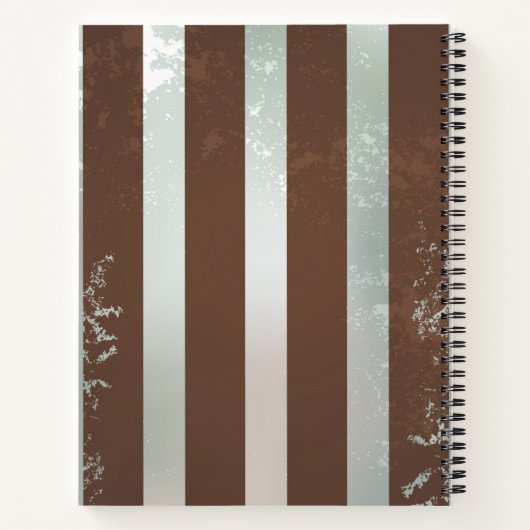 Steampunkuhr und türkisfarbene Rose auf Streifen Notizblock (Rückseite)