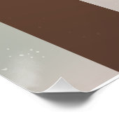 Steampunkuhr und türkisfarbene Rose auf Streifen Poster (Ecke)