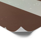 Steampunkuhr und türkisfarbene Rose auf Streifen Poster (Ecke)